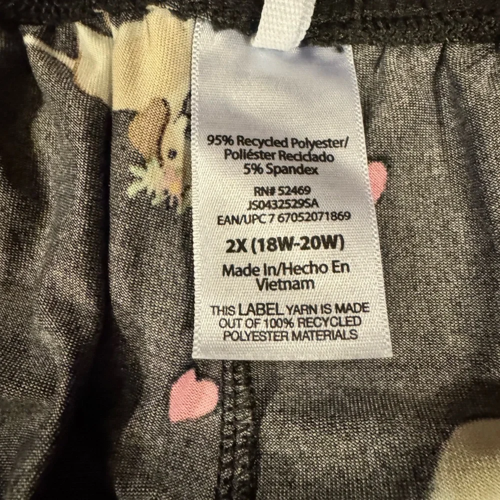 Joy Spun Women’s 2X Sleepwear Pajama Bottoms Joggers Dogs Black Novelty Pockets